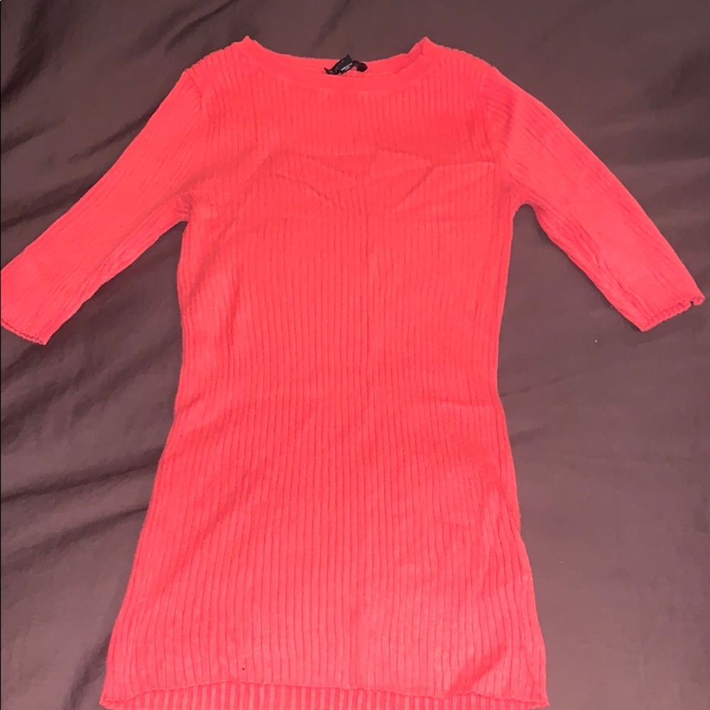 Express Ribbed red/orange top, great condition!